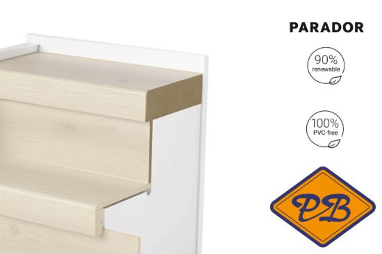 Afbeeldingen van PARADOR TATERRA traptredes zijpaneel voor 1 trede + stootbord PPD097 Eiken Charisma zandbeige 500x11x60mm
